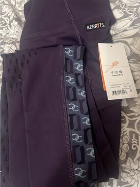 Kerrits Deep Plum Performance Full-Length Tights with Accent Trim